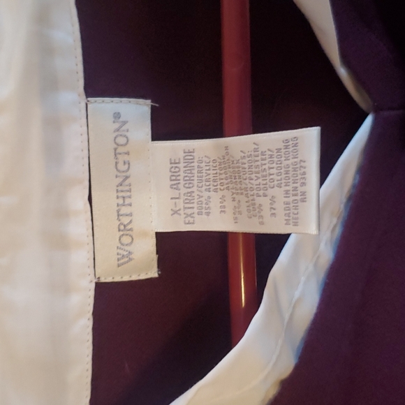 Worthington x large purple and white shirt sweater - Picture 2 of 4